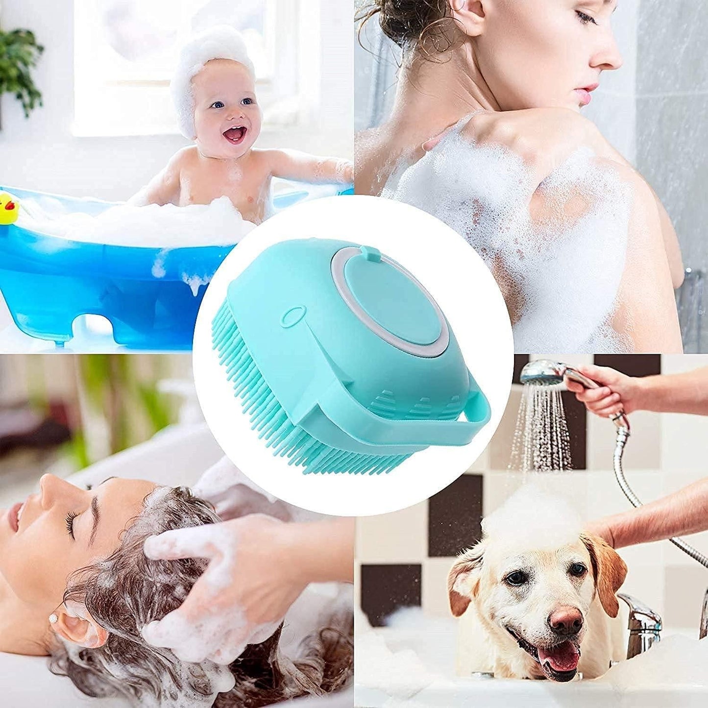 Aurasil Soft Silicone Bath Scrubber – Premium Hygienic Body Brush with Hook