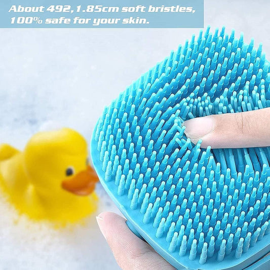 Aurasil Soft Silicone Bath Scrubber – Premium Hygienic Body Brush with Hook