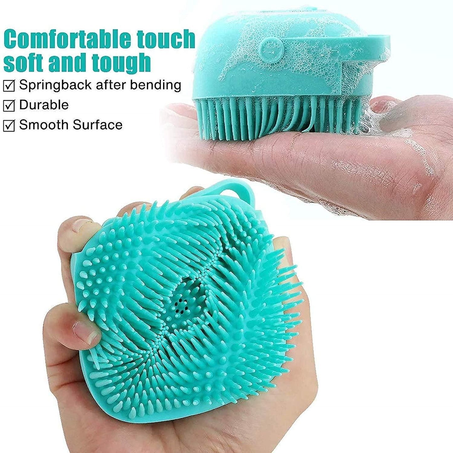Aurasil Soft Silicone Bath Scrubber – Premium Hygienic Body Brush with Hook