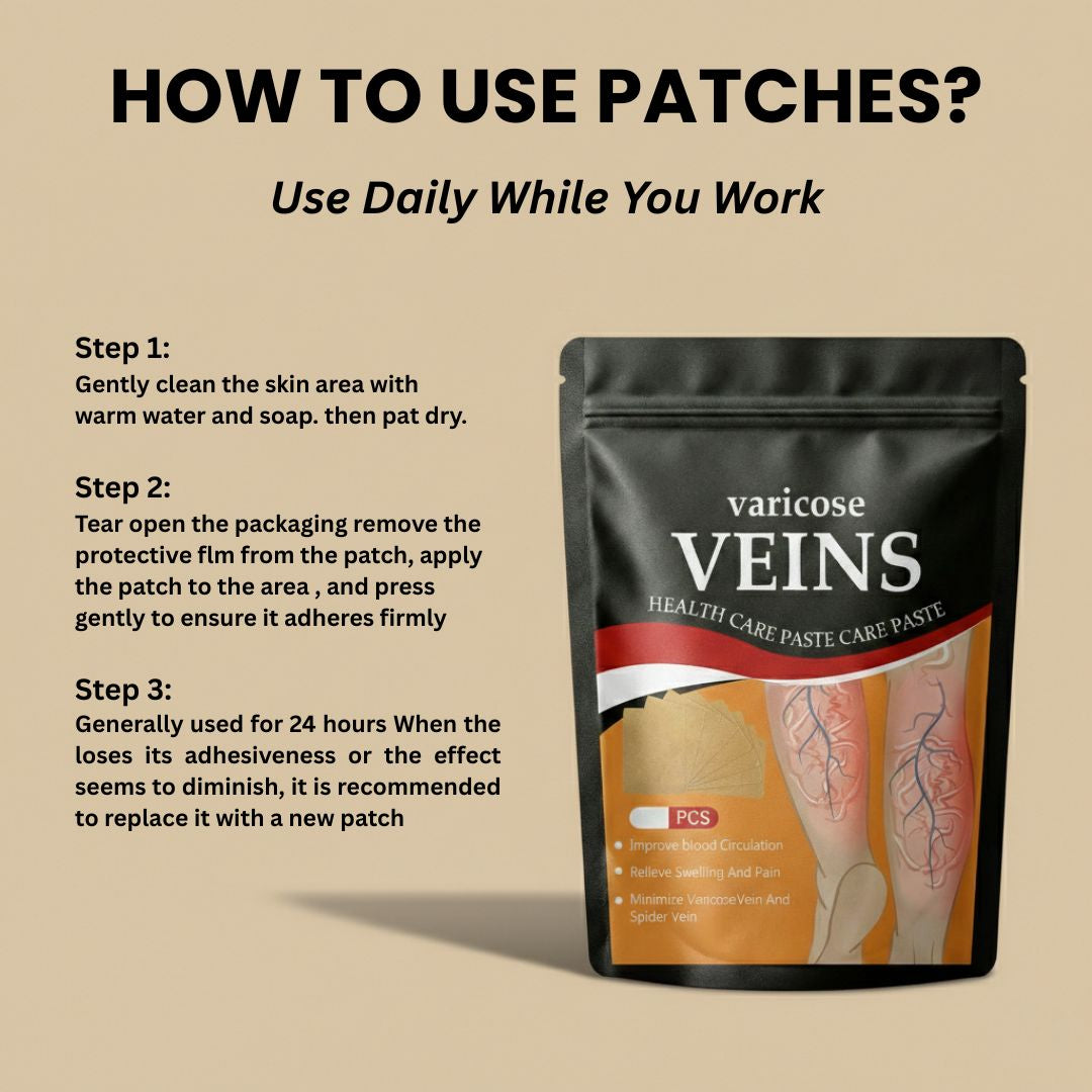 VeinRelief™ Herbal Therapy Patches Pack of 12 Pcs
