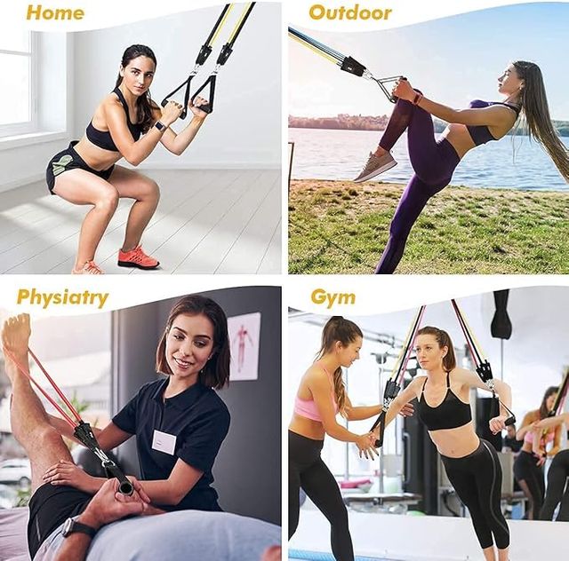 FlexForce Pro Resistance Band Set — 5-Band Stackable Kit (Up to 110 Lbs / 50 Kg) Premium Training Tubes for Home Gym, Yoga, Stretching, Physiotherapy & Full-Body Toning — For Men & Women